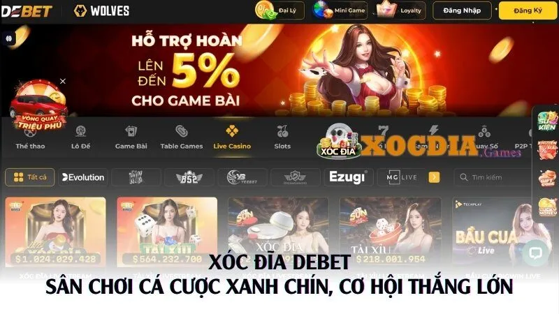 Xóc Đĩa Debet – Sân Cá Cược Xanh Chín, Cơ Hội Thắng Lớn